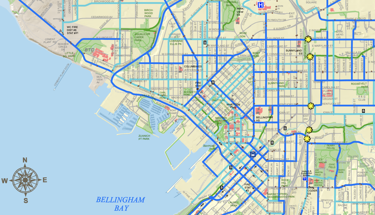 Map of Bellingham bike trails